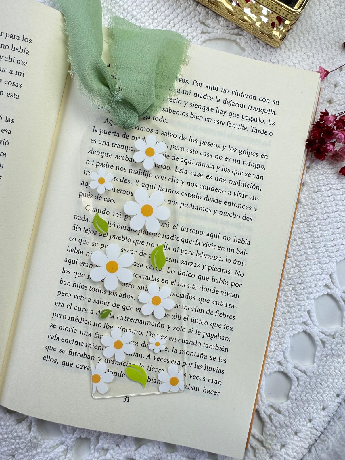 Marcador de Livro Acrílico Margaridas